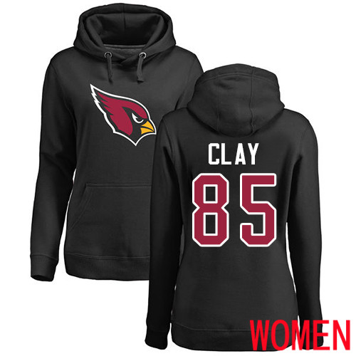 Arizona Cardinals Black Women Charles Clay Name And Number Logo NFL Football #85 Pullover Hoodie Sweatshirts->arizona cardinals->NFL Jersey